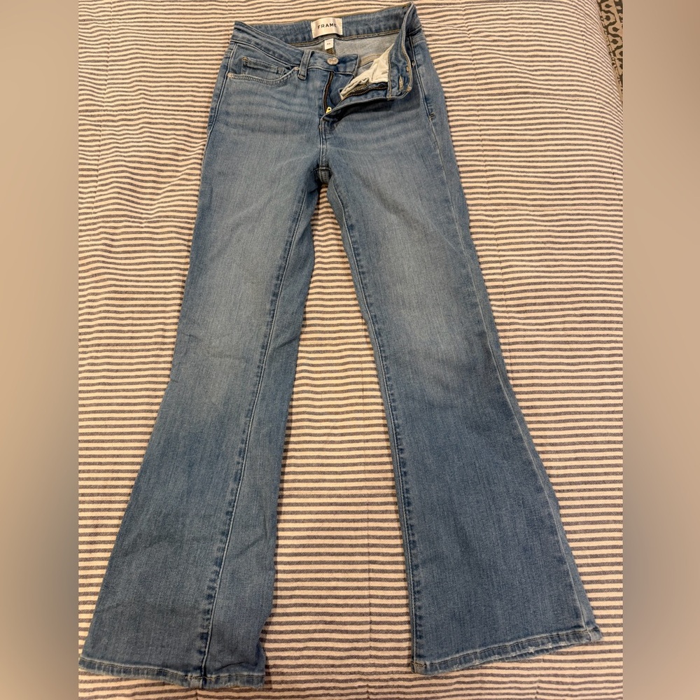 Frame Denim Medium Blue Flare Jeans